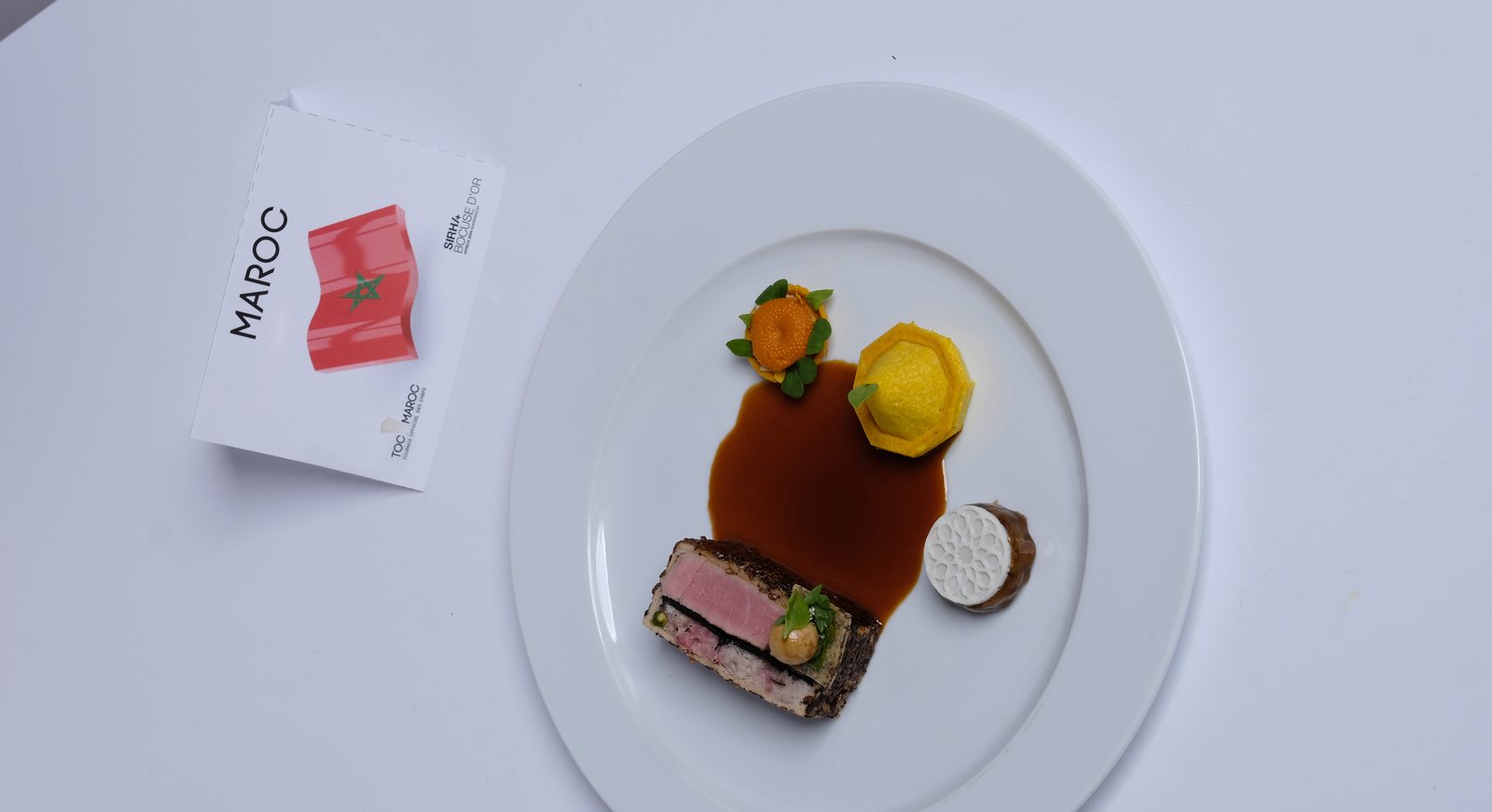 Assiette de compétition de l'équipe du Maroc, Bocuse d'Or Afrique 2024