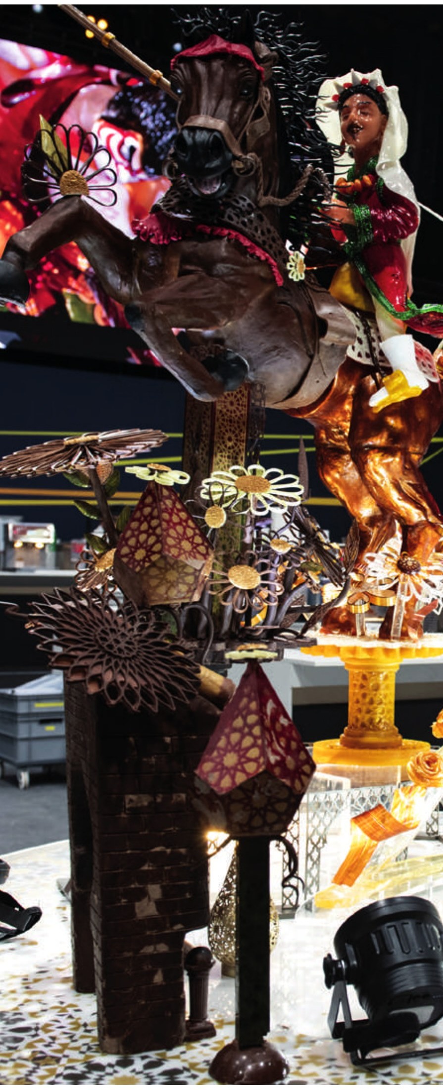 Pièce artistique en chocolat, cavalier